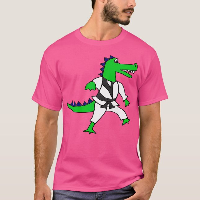 Cute Alligator Doing Karate T-Shirt (Front)