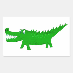 Cute Alligator Drawing Rectangular Sticker