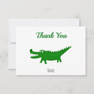 Cute Alligator Drawing Thank You Card