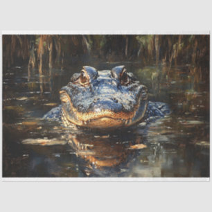Cute Alligator in the Everglades Decoupage Tissue Paper
