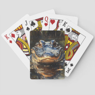 Cute Alligator in the Florida Everglades Painting Playing Cards