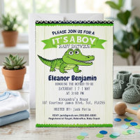 Cute Alligator It's a Boy Baby Shower Invitation