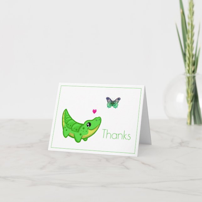 Cute Alligator Thank You Card (Front)