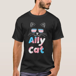 Cute Ally Cat Transgender Trans Pride Stuff Flag T T-Shirt
