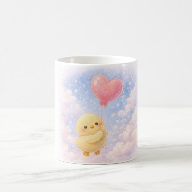 Cute Alma Chick with Heart Balloon Mug (Center)