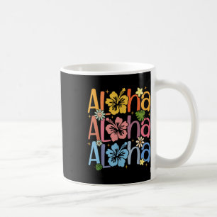 Cute Aloha Hawaiian Summer Vacation Shaka Hibiscus Coffee Mug