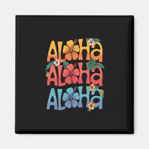 Cute Aloha Hawaiian Summer Vacation Shaka Hibiscus Magnet