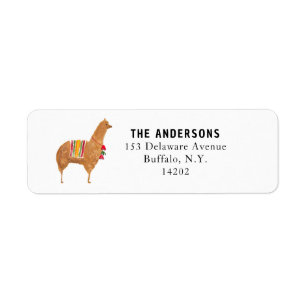 Cute Alpaca Animal Return Address