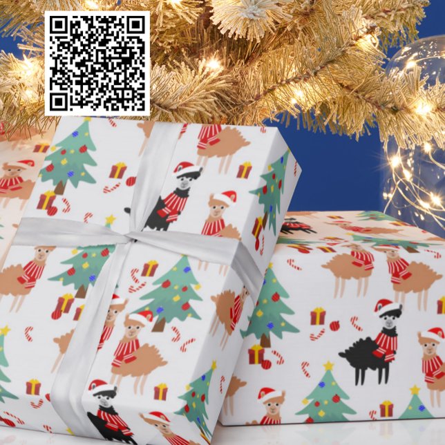 Cute Alpaca Christmas Pattern Wrapping Paper (Creator Uploaded)