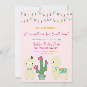 Cute Alpaca Customizable Party Invitation