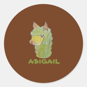 Cute alpaca face art classic round sticker