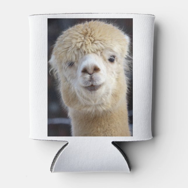 Cute Alpaca face Can Cooler (Front)