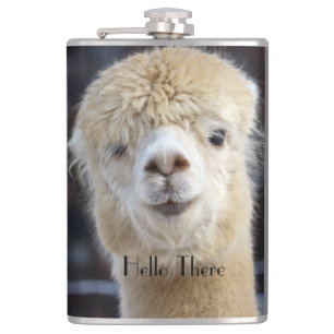 Cute Alpaca face Hip Flask