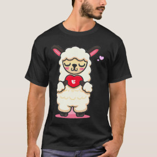 cute Alpaca Lama love for Woman for valentineu2019 T-Shirt