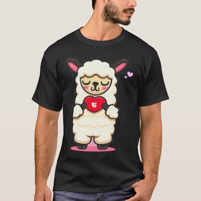 cute Alpaca Lama love for Woman for valentineu2019 T-Shirt (Front)