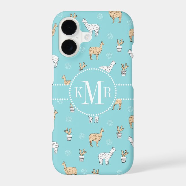 Cute Alpaca Llama Cactus Pattern (Back)