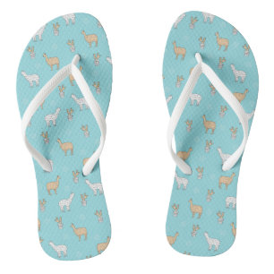 Cute Alpaca Llama Cactus Pattern Jandals