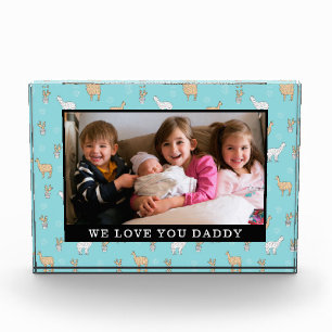 Cute Alpaca Llama Cactus Pattern Photo Block