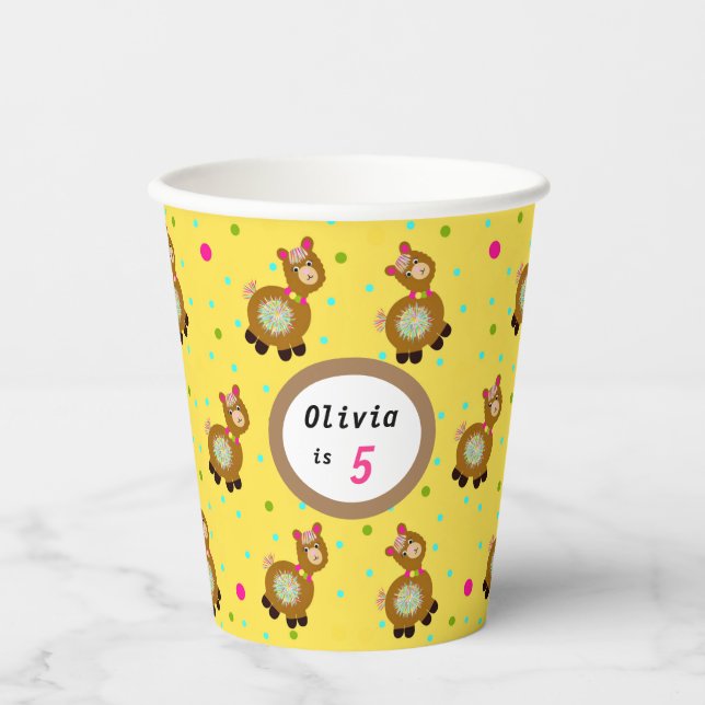 Cute alpaca paper cups (Front)