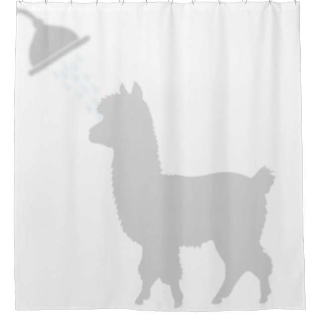 Cute Alpaca Shadow Silhouette Shadow Buddies Shower Curtain (Front)