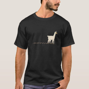Cute Alpaca Waddling Paws Footprints T-Shirt