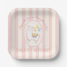 Cute Alpaca with Balloon Blush Pink Kids Birthday