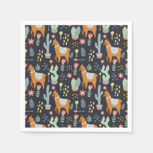 Cute Alpacas Pattern Napkin