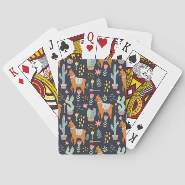 Cute Alpacas Pattern Playing Cards (Back)