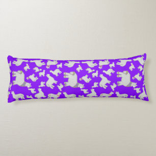 Cute Alpacas with glitter bubbles flowers fun Body Cushion