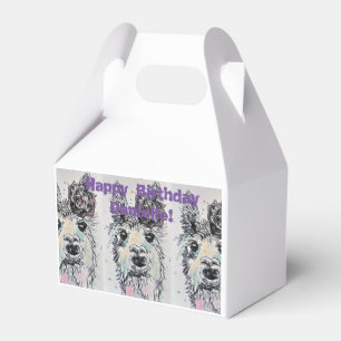 Cute Alpacca Llama Girls Birthday Cake Favour Box