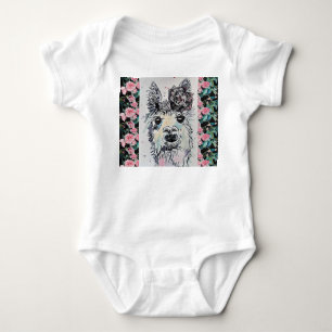 Cute Alpacca Llama Watercolor Baby Suit Bodysuit