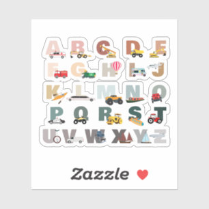 Cute Alphabet ABC Trucks, Transportation Vehicles