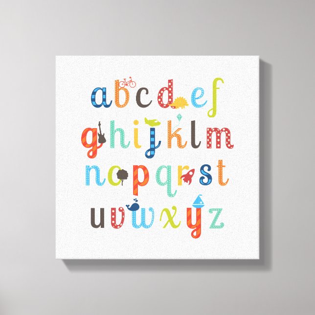 Cute Alphabet Design Canvas Print (Front)