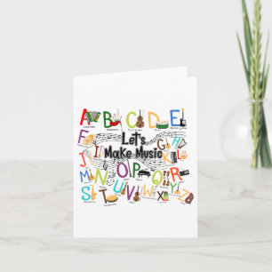 Cute Alphabet Design For Music Teacher Men Women T Card