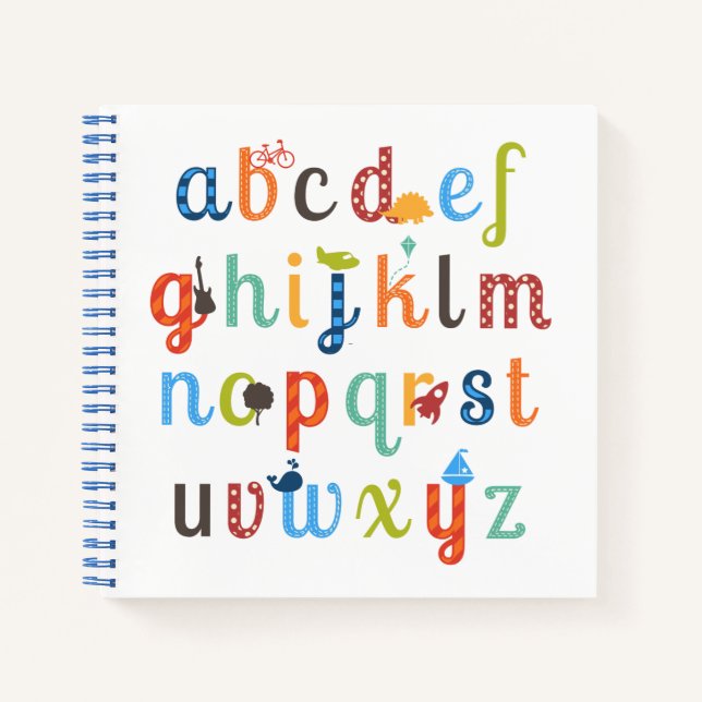 Cute Alphabet Design Notebook (Front)