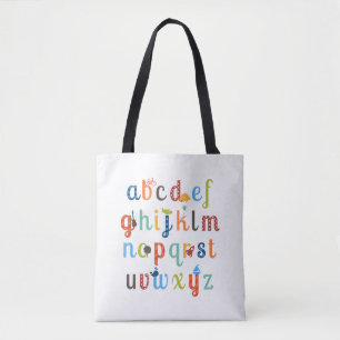 Cute Alphabet Design Tote Bag
