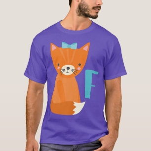 Cute Alphabet Letter AnimalsLetter F for Fo T-Shirt