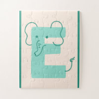 Cute Alphabet Letter "E" Elephant