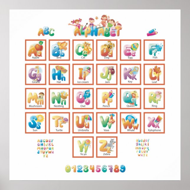 Cute Alphabet Poster (Front)