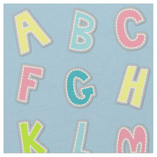 Cute Alphabet Themed Nursery Print Fabric
