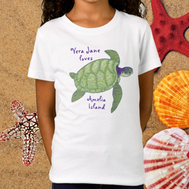Cute Amelia Island Florida Sea Turtle  T-Shirt (Creator Uploaded)