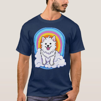Cute American Eskimo Dog Rainbow Cloud Kawaii Pupp T-Shirt