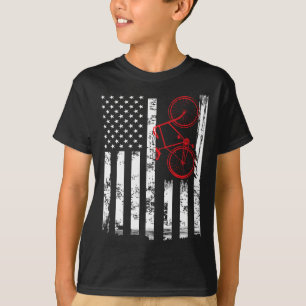 Cute American Flag Mountain Bike Cycling Gifts Wom T-Shirt