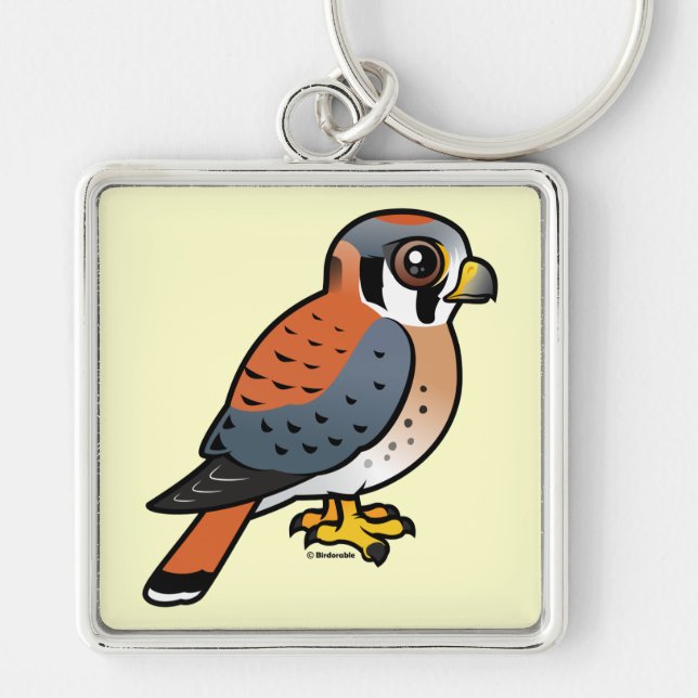 Cute American Kestrel Key Ring (Front)