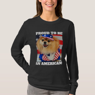 Cute American Patriotic Uncle Sam Pomeranian Dog 2 T-Shirt