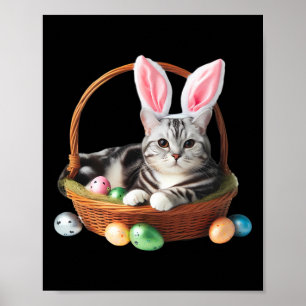 Cute American Shorthair Cat Easter Egg Hunt Owner  Poster