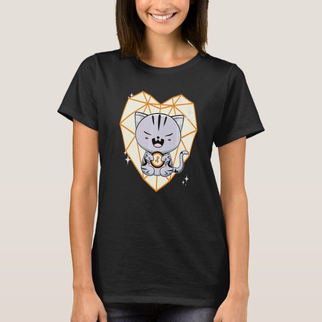Cute American Shorthair Cat Leukemia Awareness T-Shirt (Front)
