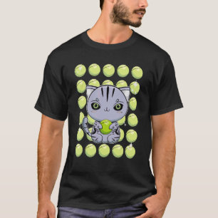 Cute American Shorthair Cat Tennis T-Shirt
