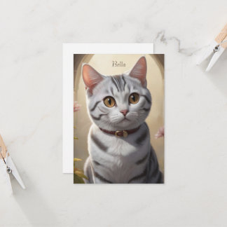 Cute American Shorthair Cat with Big Eyes