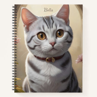 Cute American Shorthair Cat with Big Eyes Notebook